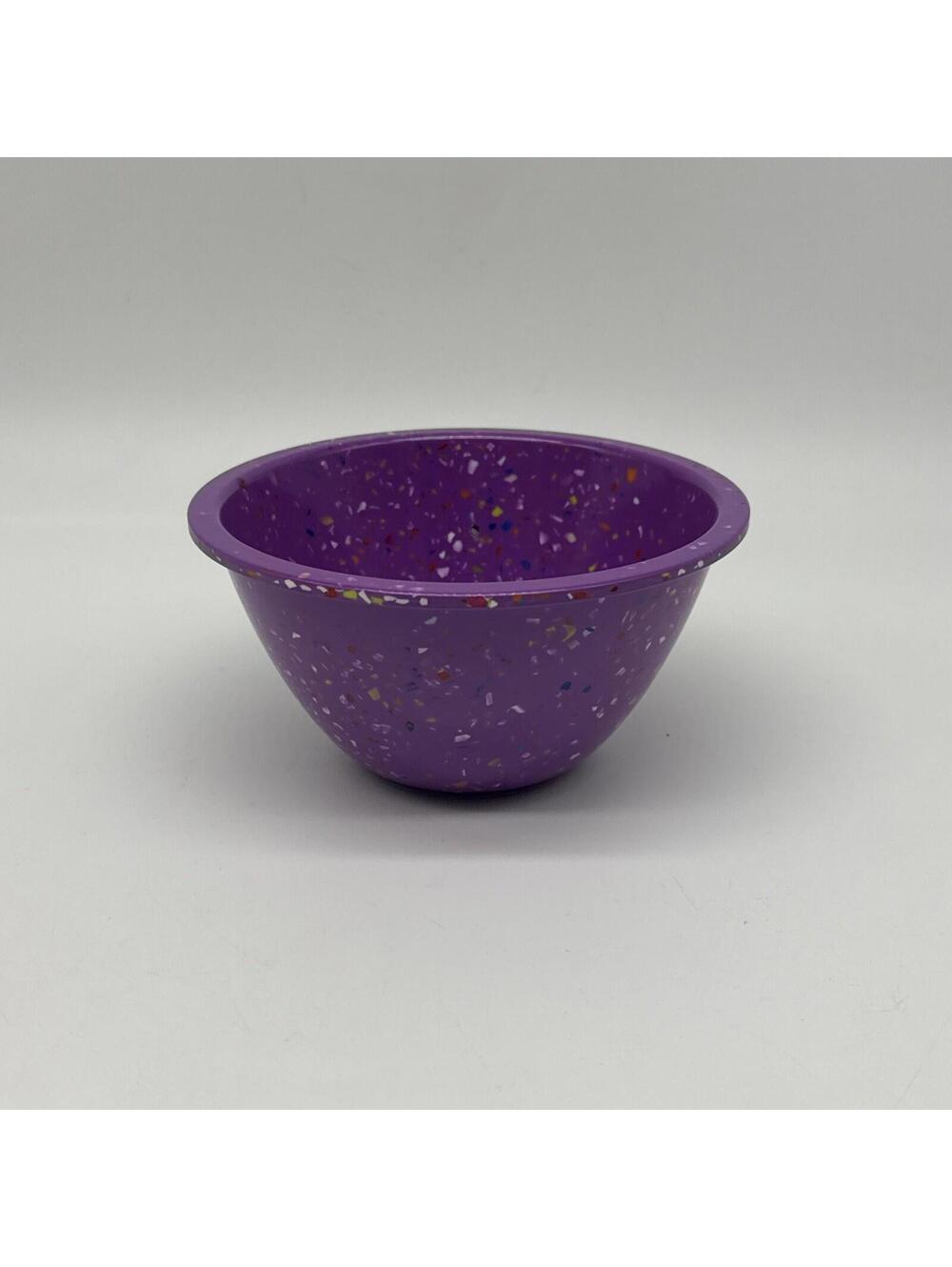 Melmac Melamine Soup Bowl Zak! Designs #06282 Purple Confetti 3" x  5.5" Vintage